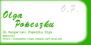 olga popeszku business card